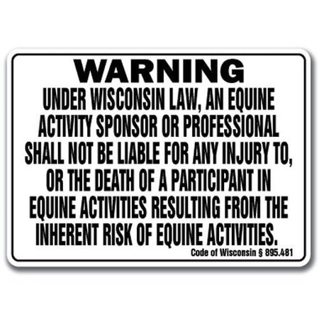 SIGNMISSION 14 in Height, 10 in Width, Plastic, 10" x 14", WS-Wisconsin Equine WS-Wisconsin Equine